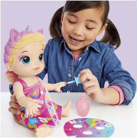 Hasbro Baby Alive Glam Spa Baby Blonde Baby Doll Set for 3 Plus Years 32 cm