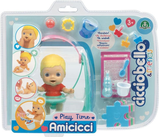 Giochi Preziosi Set papușă bebe Cicciobello Leagăn cu Amicicci Prieten pentru 3+ Ani