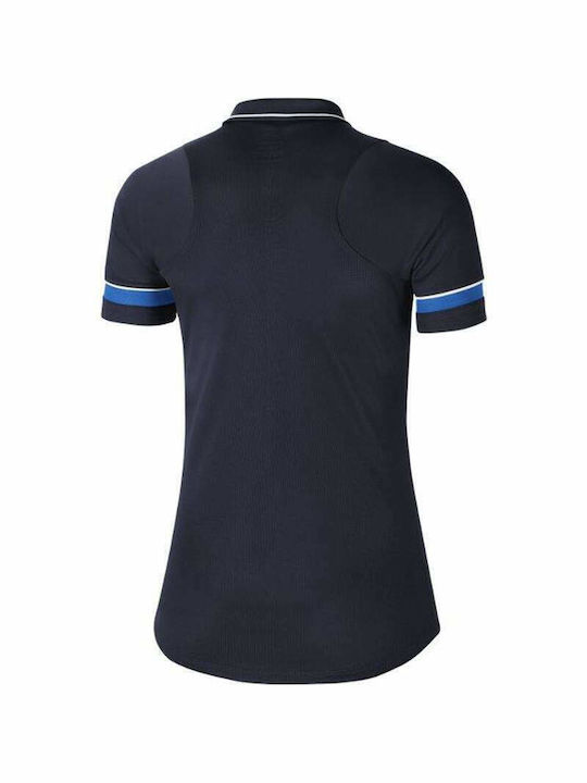 Nike Academy 21 Women's Athletic Blouse Short Sleeve Navy Blue