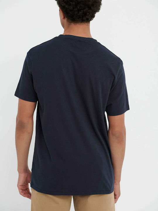 Funky Buddha Ανδρικό T-shirt Navy Μπλε με Στάμπα