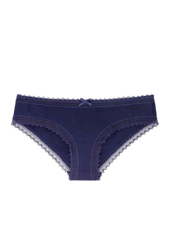 Lila Βαμβακερά Γυναικεία Slip 2Pack με Δαντέλα Blue/Pink