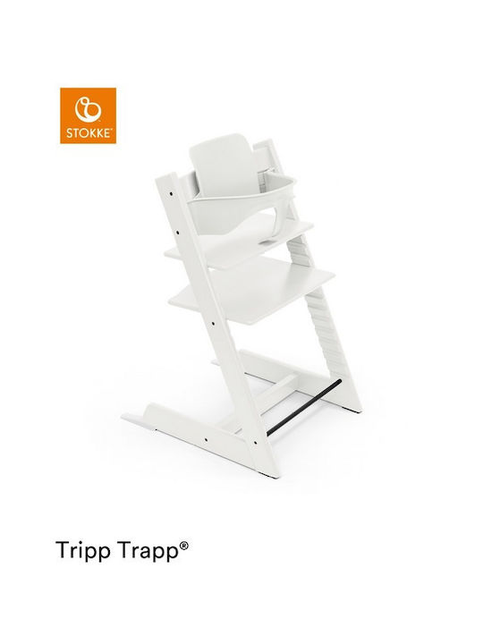 Stokke Tripp Trapp Καρεκλάκι Φαγητού με Ρυθμιζόμενο Ύψος White