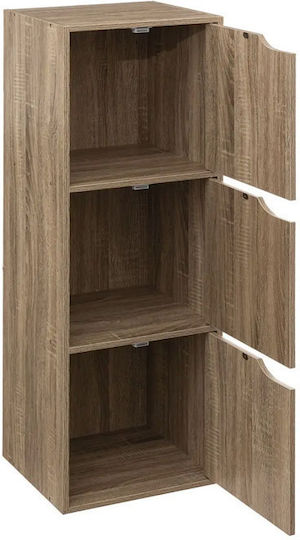Simply Smart Standvitrine fürs Wohnzimmer aus Spanplatte Natur 34,5 x 32 x 100,5 cm