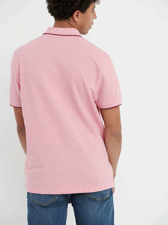 Funky Buddha Ανδρικό T-shirt Polo Ροζ