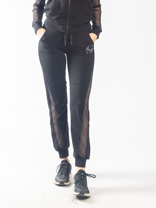 Paco & Co Hohe Taille Damen-Sweatpants Jogger Schwarz