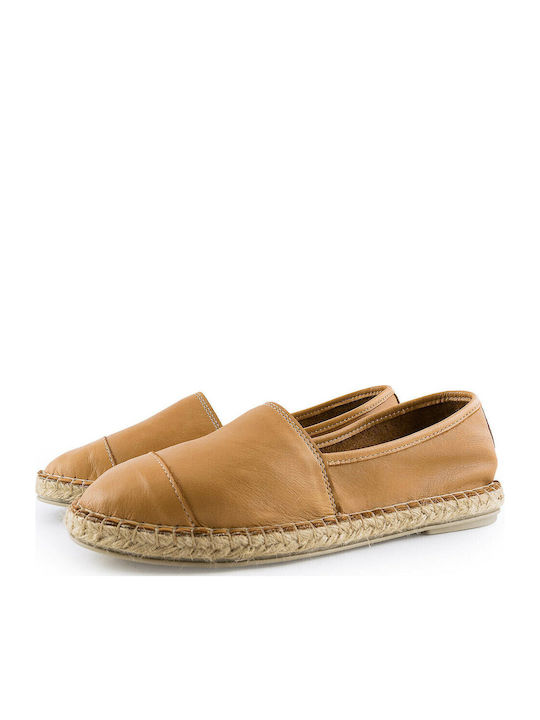 Women's Leather Espadrilles Tabac Brown