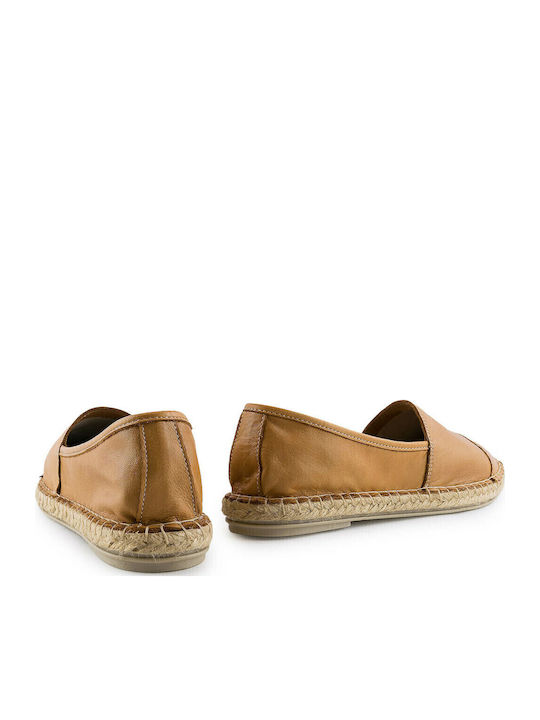 Women's Leather Espadrilles Tabac Brown