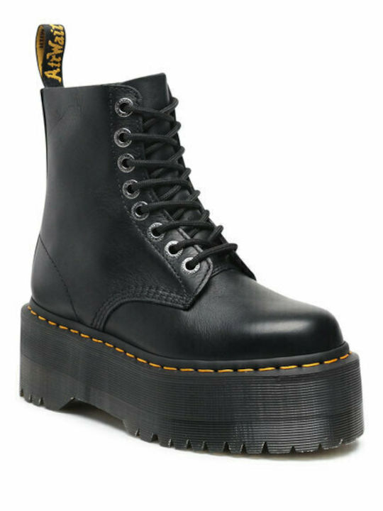 Pascal Max Leather Women's Ankle Boots with Medium Heel Black
