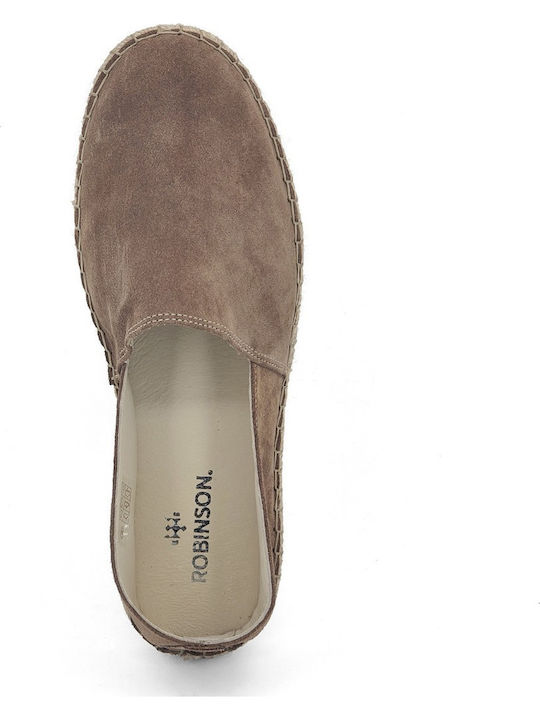 Leder Herren Espadrilles in Beige Farbe