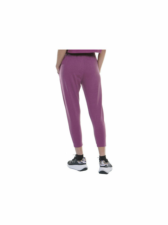 Body Action Stretch French Terry Pants Damen-Sweatpants Jogger Μαroon