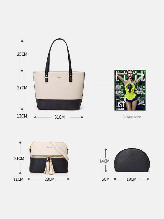 Set Women's Shopper Bag White/Black