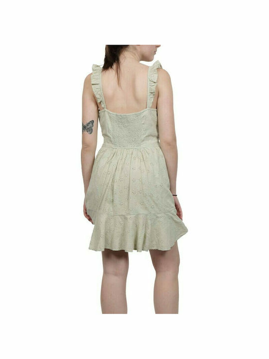Guess Summer Mini Dress with Ruffle Green