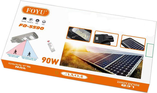 Foyu Ηλιακό Φωτιστικό Δρόμου 90W Ψυχρό Λευκό 6000K με Αισθητήρα Κίνησης