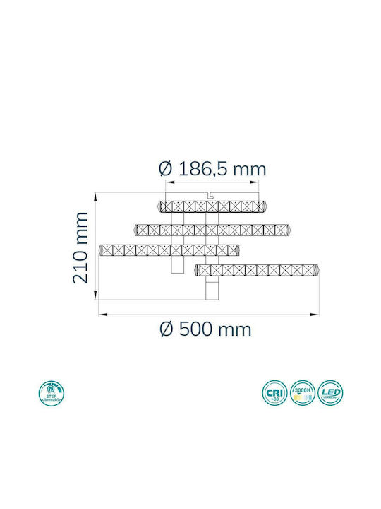 Wofi Harley Таванно осветление 50бр Сребрист с Вграден LED
