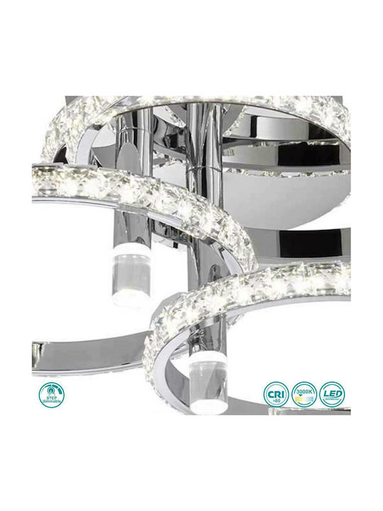 Wofi Harley Modern Metal Ceiling Light with Integrated LED 50pcs Silver