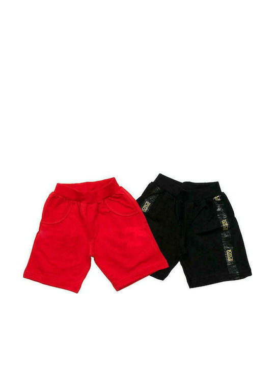 Kids' Shorts/Bermudas Fabric Black/Red 2pcs