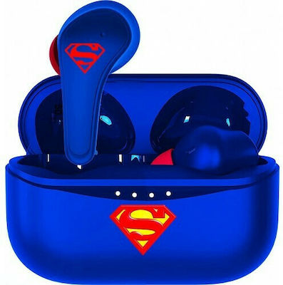 OTL DC Comics Superman In-Ear Bluetooth-Freisprecheinrichtung Kopfhörer mit Ladeetui Blau