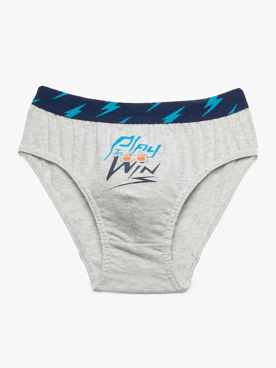 Minerva Strong gamer Kids' Set with Briefs Blue - Grey Melange - Blue Marine 3pcs