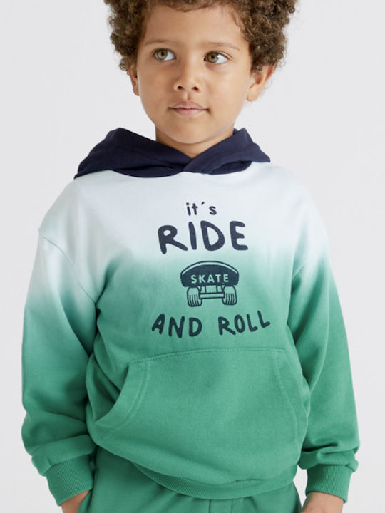 Mayoral Kids Sweatshirt with Hood and Pockets Green