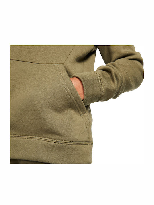 Fleece Kinder-Sweatshirt mit Kapuze und Taschen Khaki NSW