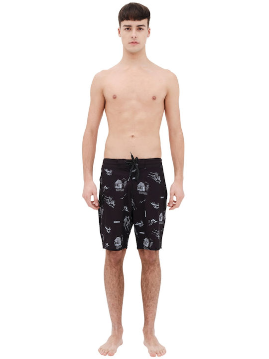 Men's Swimwear Bermuda Black with Patterns