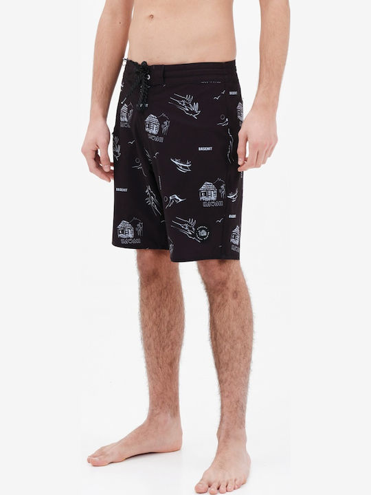 Men's Swimwear Bermuda Black with Patterns