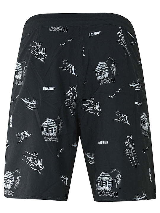 Men's Swimwear Bermuda Black with Patterns