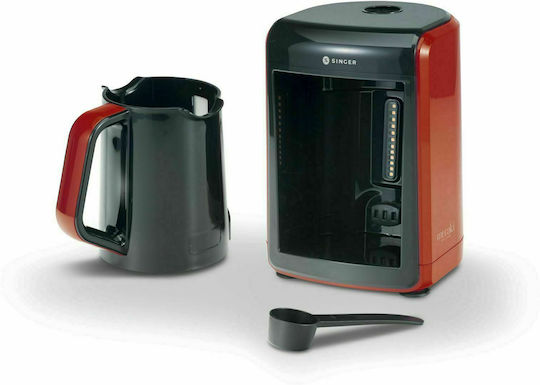 Singer Meraki Charisma Greek Coffee Machine 535W with Capacity 300ml Red - Black