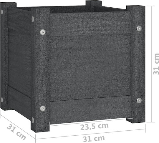 vidaXL Set 2 Jardiniere Din lemn Gri