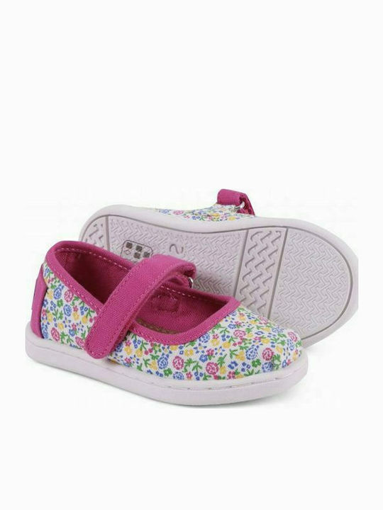 Kids Ballerinas Mary Jane Floral with Hoop & Loop Closure Multicolour