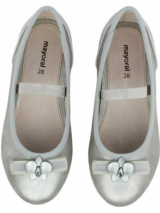 Mayoral Kids Ballerinas with Elastic Strap Silver