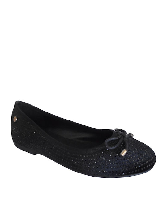 Kids Leather Ballerinas Black