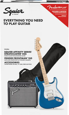 Fender Ηλεκτρική Κιθάρα Affinity Stratocaster LPB με HSS Διάταξη Μαγνητών και Tremolo Ταστιέρα Maple σε Χρώμα Lake Placid Blue