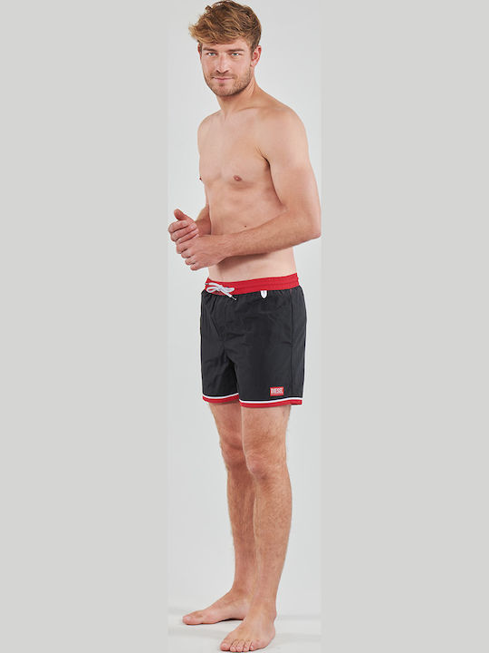 Costum De Baie Bărbați Pantaloni Scurți Negri Cu Dungi