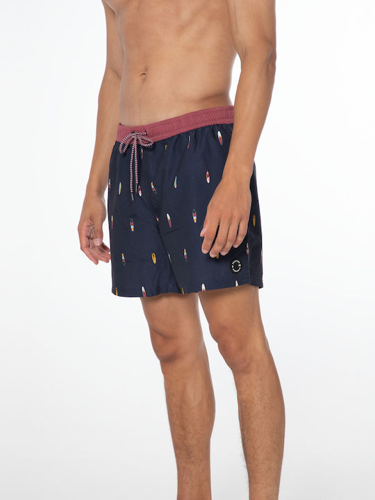 Protest Men's Swimwear Shorts Navy Blue with Patterns