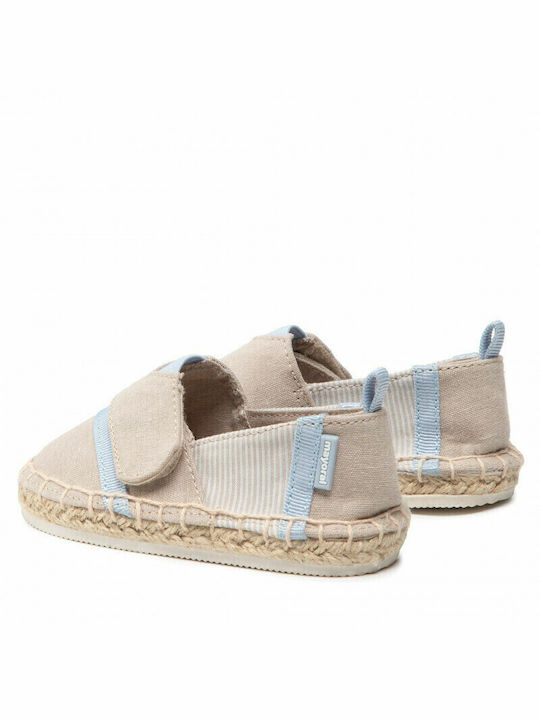 Kids Espradrilles with Hoop & Loop Closure Beige