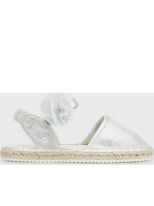 Kids Espradrilles with Hoop & Loop Closure Silver