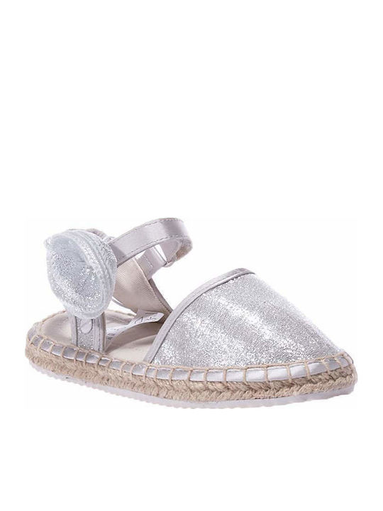 Kids Espradrilles with Hoop & Loop Closure Silver