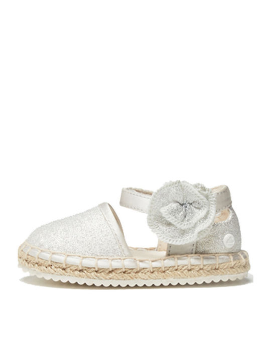 Kids Espradrilles with Hoop & Loop Closure Silver 22-41364-019