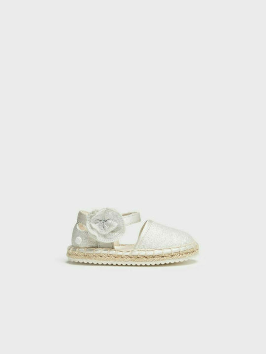 Kids Espradrilles with Hoop & Loop Closure Silver 22-41364-019