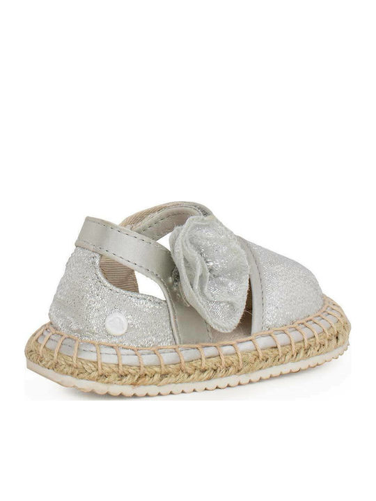 Kids Espradrilles with Hoop & Loop Closure Silver 22-41364-019