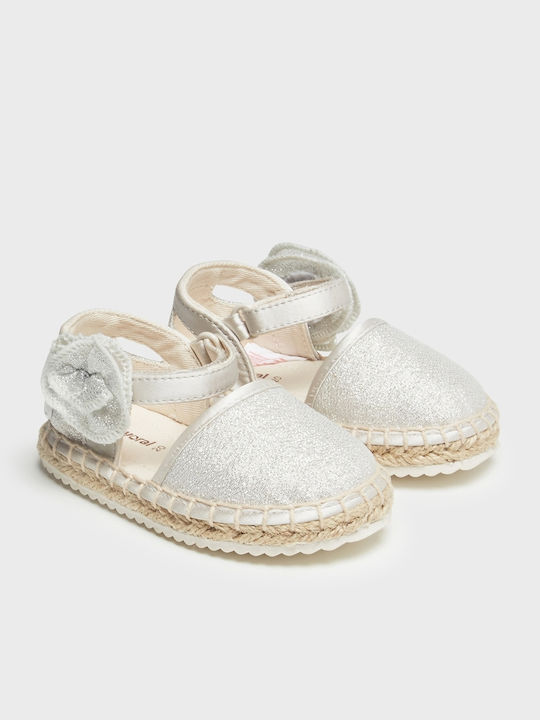 Kids Espradrilles with Hoop & Loop Closure Silver 22-41364-019