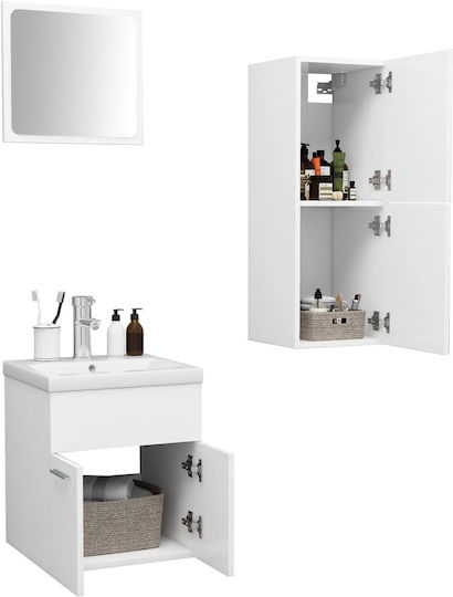 vidaXL Waschtisch ohne Waschbecken mit Spiegel L41xB38.5xH46cm Weiß