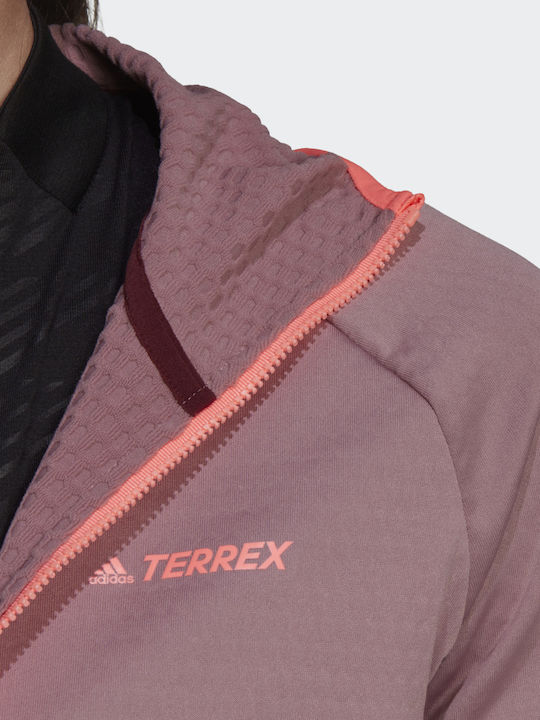 Terrex Tech Дамско Яке Туризъм Magic Mauve/ Burgundy