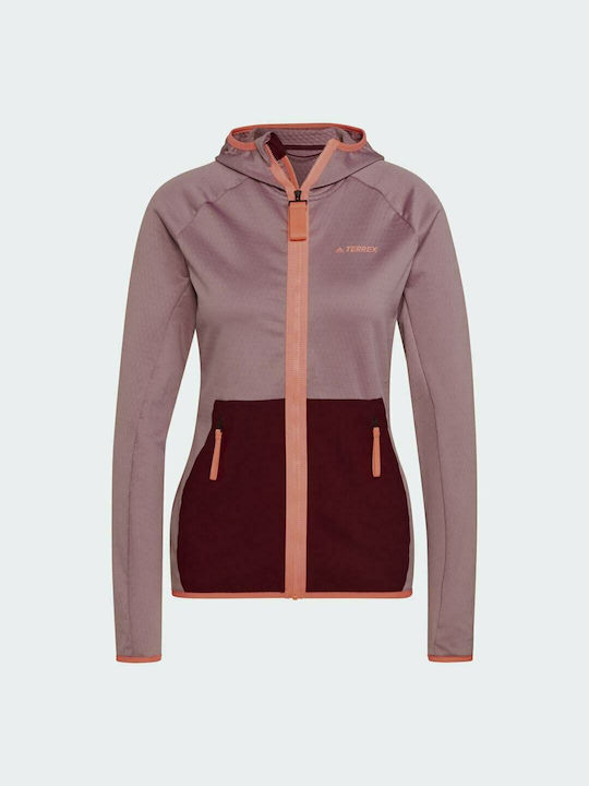 Terrex Tech Дамско Яке Туризъм Magic Mauve/ Burgundy