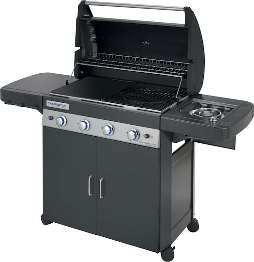 Campingaz 4 Series Classic LS Plus D Gas Grill with Cast Iron Grill and Plate with 4 Grills 12.8kW and Side Burner 2.3kW