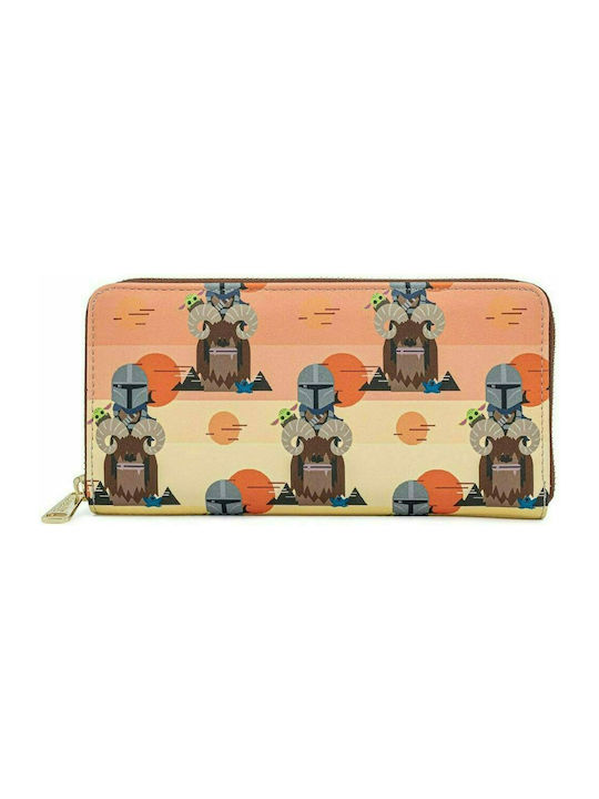 Loungefly Mandalorian Bantha Ride Aop Kids' Wallet with Zipper for Girl Orange STWA0154