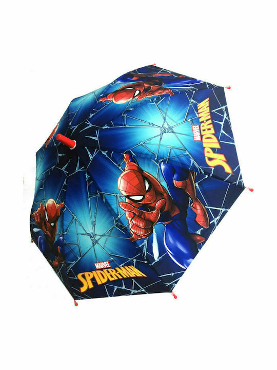Chanos Детска чадър Извита дръжка Автоматична Spiderman Син с диаметър 92см.