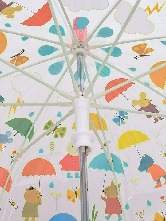 Djeco Kids Curved Handle Umbrella Rainy Day with Diameter 70cm Multicolour