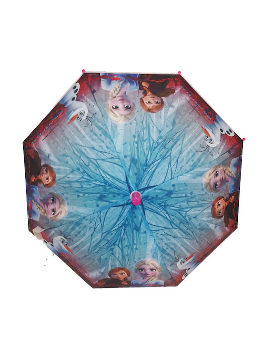 Disney Kids Umbrella Curved Handle Frozen 2 Blue With Diameter 76cm